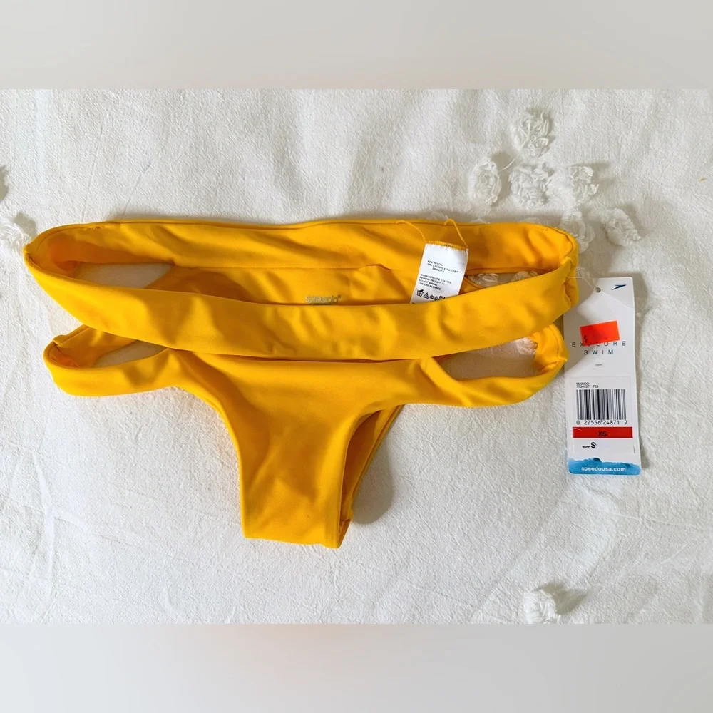 NWT Speedo Trinity Hipster Bikini Bottom - Mango - XS - Picture 6 of 9